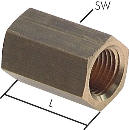Exemplarische Darstellung: Muffen / Reduziernippel, Sechskant, Messing